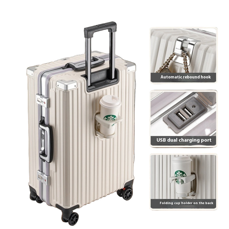 Trolley Password Universal Wheel Aluminum Frame Large Capacity Luggage
