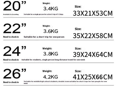 Trolley Password Universal Wheel Aluminum Frame Large Capacity Luggage